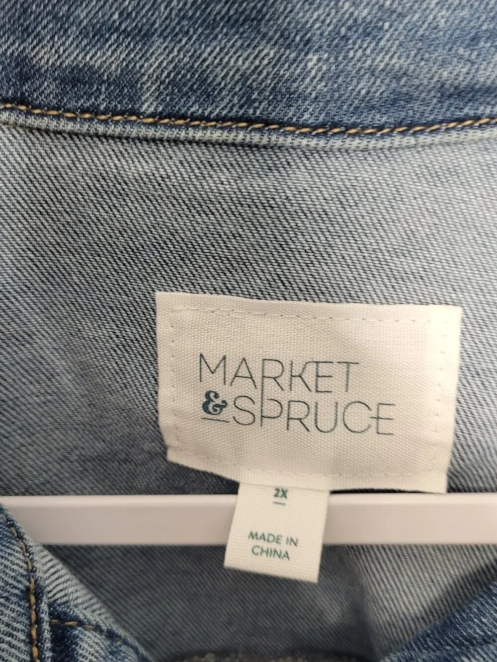 Market & Spruce button front stretch plus size classic denim jacket size 2x